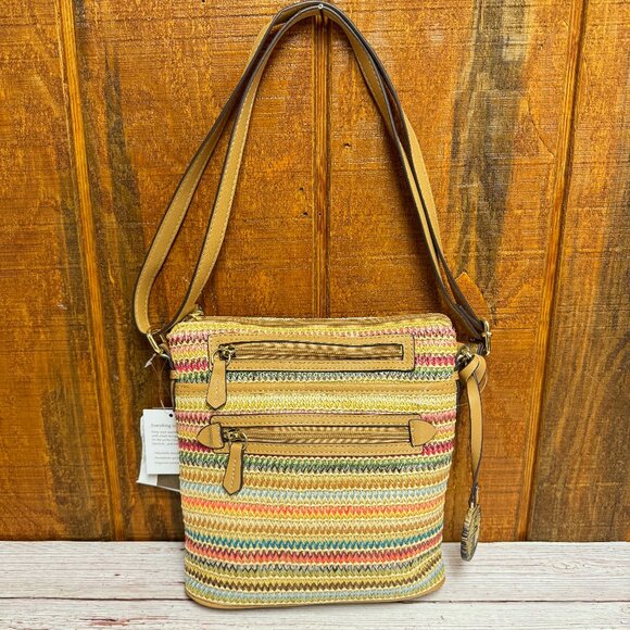 Giani Bernini Handbags - Small sized bag; 9"W x 9-3/4"H x 2"D 24"L adjustable strap Zippered closure Gold